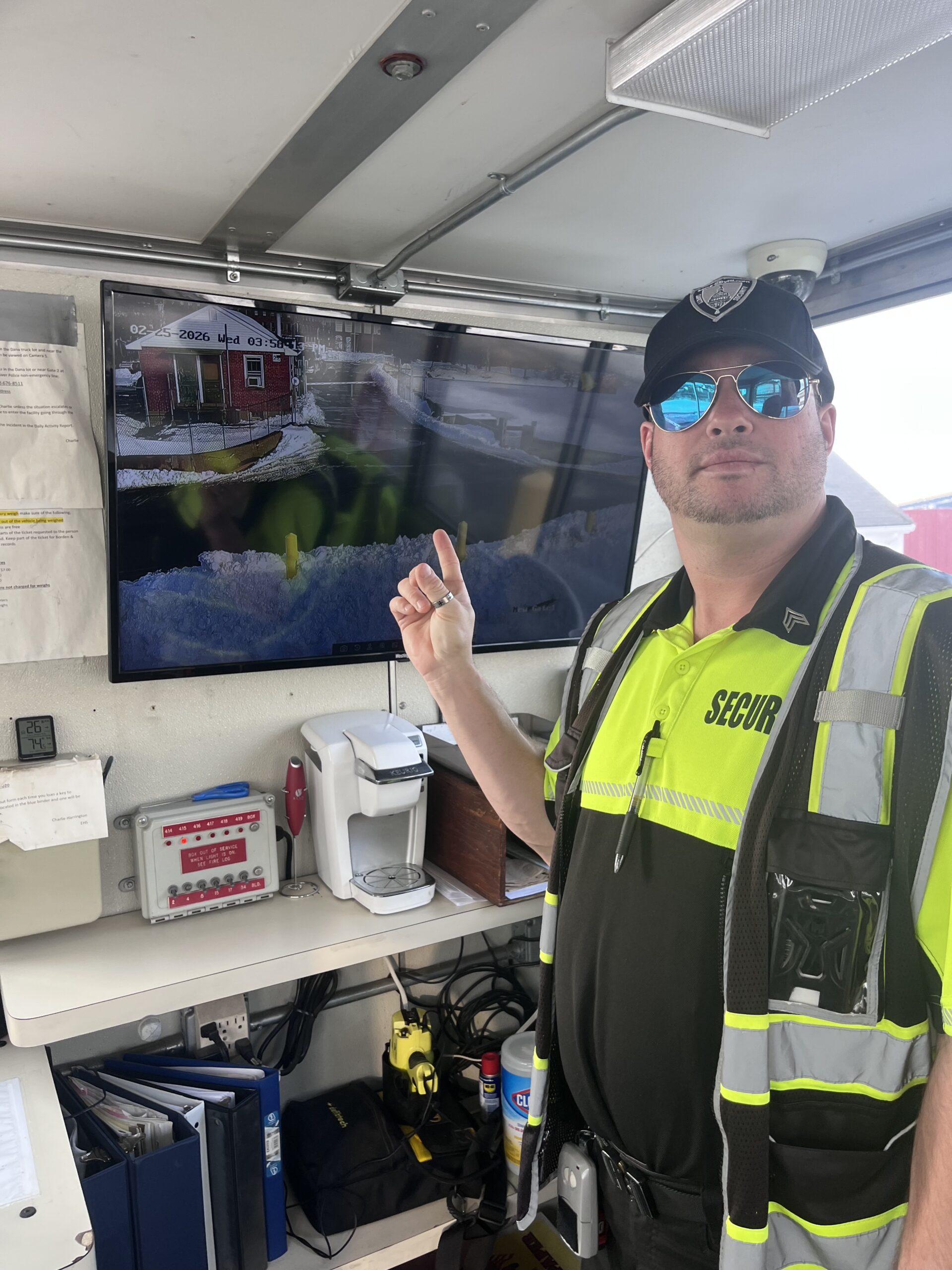 SecurityRI guard shack at industrial facility in Fall River Massachusetts providing 24/7 access control