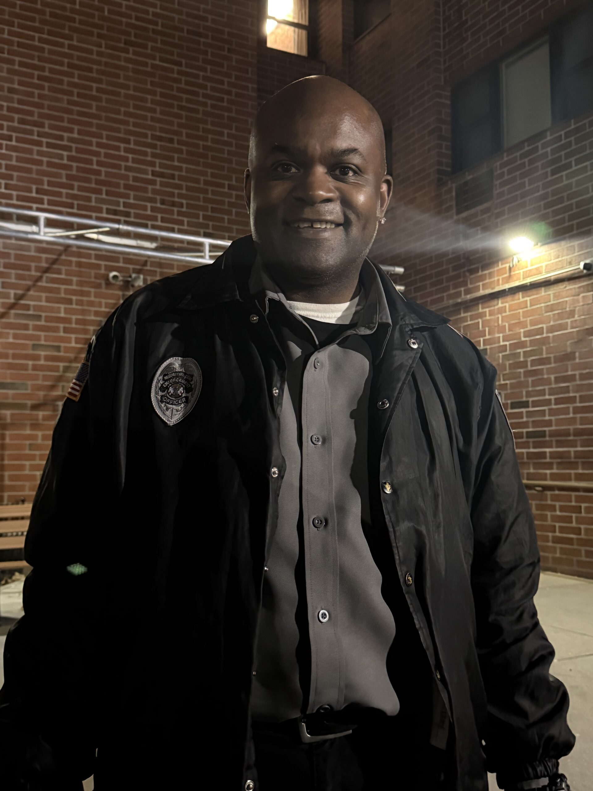 SecurityRI officer on patrol at Rhode Island affordable housing community