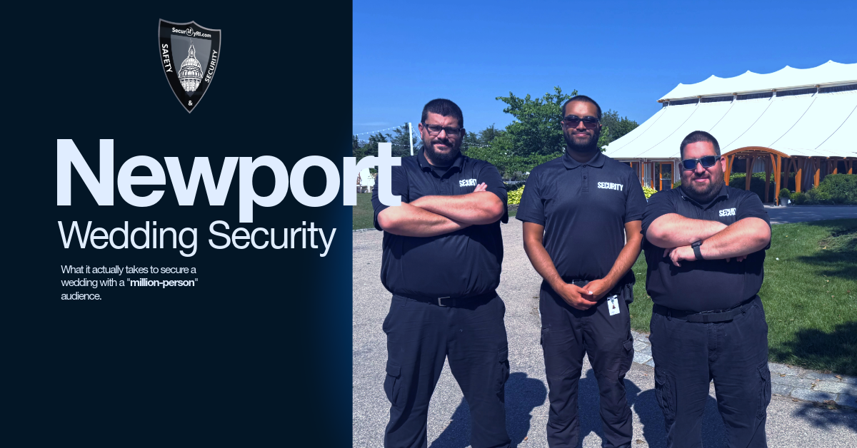 Newport Rhode Island waterfront wedding venue with event security coverage by SecurityRI