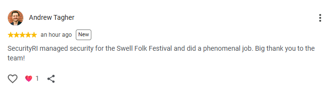Client review of SecurityRI event security services